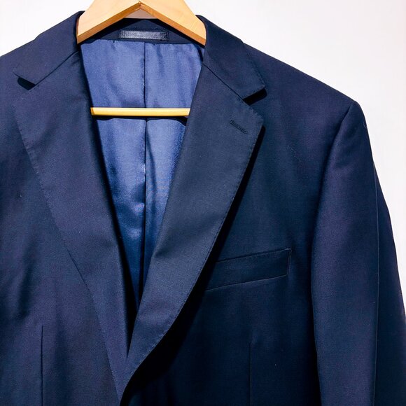 BETENLY Navy wool tailored blazer | Men's classic formal suit jacket | 44L * - Picture 3 of 9